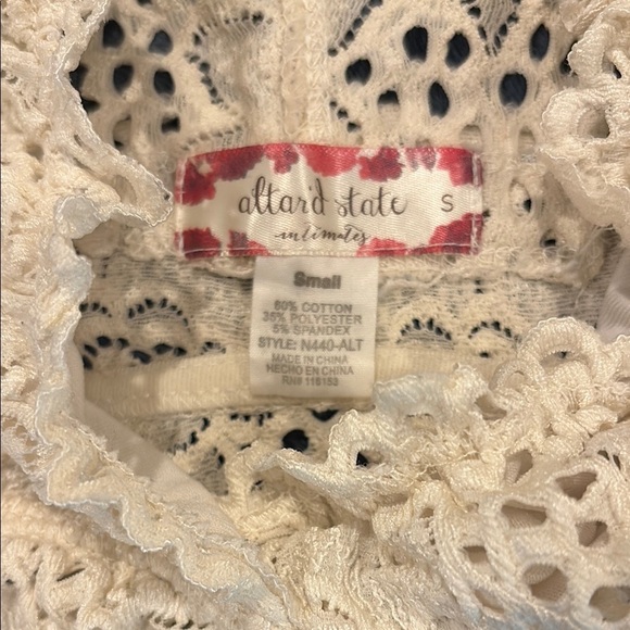 Altar'd State Cream Lace Bralette with Scalloped Edges - Picture 2 of 4